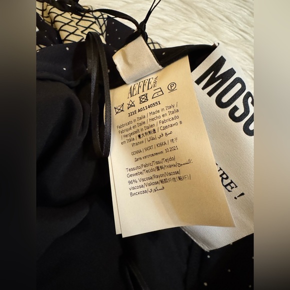 Moschino New Dancers Legs Midi Skirt Black Cream Size 2 - Picture 6 of 7